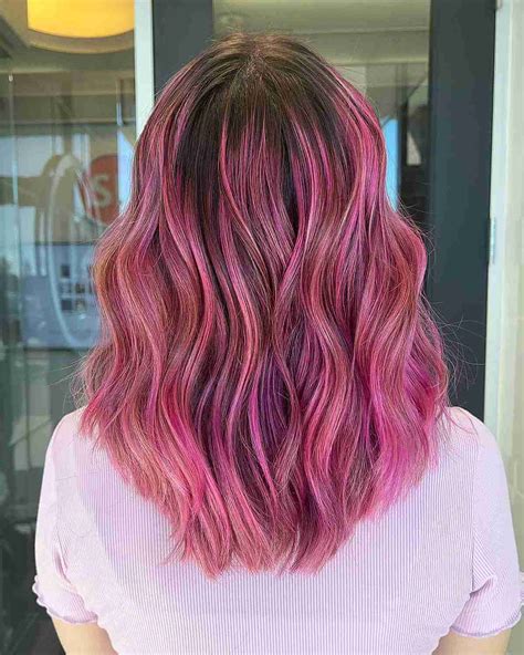 balayage pink|pink balayage hair color.